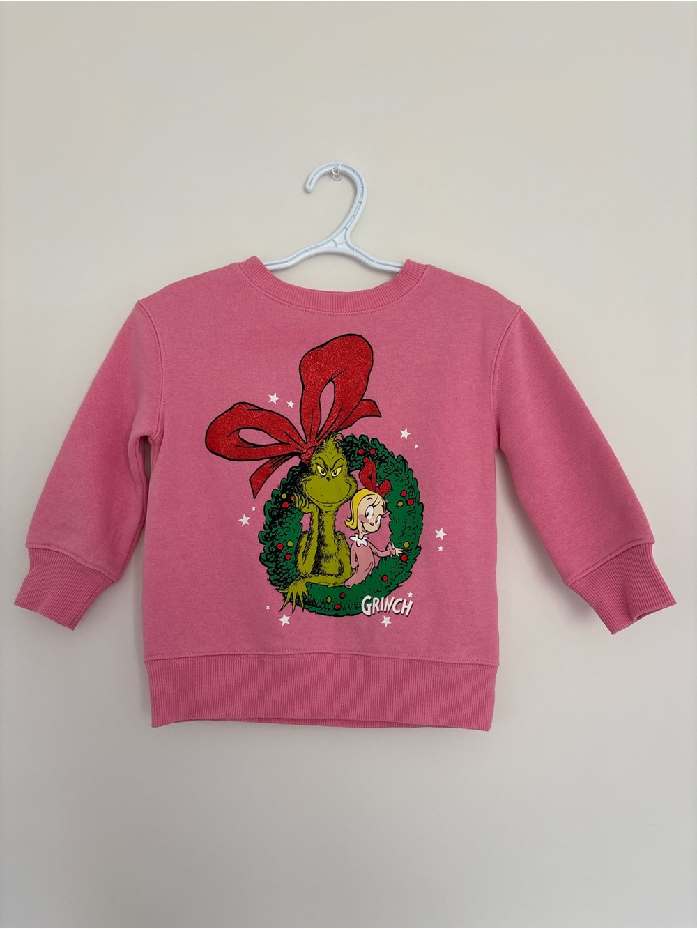 Carter's Pink Grinch & Cindy Lou Who Wreath Sweatshirt